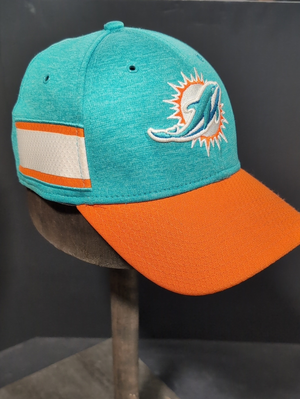 New Era NFL Miami Dolphins Men's Aqua/Orange Fitted Cap,S/M.